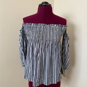 Striped Off-Shoulder Women's Top